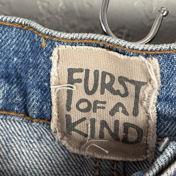 Furst Of A Kind Women’s Cut Off Denim Chain Shorts Glam Rock Size 6 28 - Picture 4 of 4